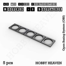 Load image into Gallery viewer, Round to Square Bases Shape and Size Converters 3d Print Full Range - ModelBricks
