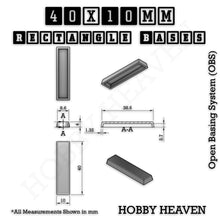 Load image into Gallery viewer, Rectangle Bases Range Sizes - 75x30mm to 125x40mm Medium Sizes 3d Print Full Range Tabletop Games - ModelBricks