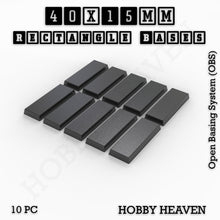 Load image into Gallery viewer, Rectangle Bases Range Sizes - 20x15mm to 75x25mm Small Sizes 3d Print Full Range Tabletop Games - ModelBricks
