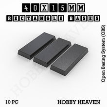 Load image into Gallery viewer, Rectangle Bases Range Sizes - 20x15mm to 75x25mm Small Sizes 3d Print Full Range Tabletop Games - ModelBricks