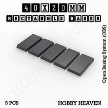 Load image into Gallery viewer, Rectangle Bases Range Sizes - 75x30mm to 125x40mm Medium Sizes 3d Print Full Range Tabletop Games - ModelBricks