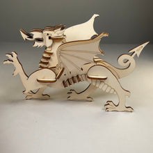 Load image into Gallery viewer, Welsh Dragon Puzzle Kit - Flatpack Model Kit By Curious Rabbit ® - ModelBricks