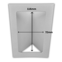 Load image into Gallery viewer, 10 Pack A6 White Rounded Oblong Rectangle Aperture Card Blanks & Envelopes, Tri-Fold - 300gsm - ModelBricks