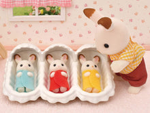 Load image into Gallery viewer, Sylvanian Families Chocolate Rabbit Triplets Care Set for Age 3 and Up