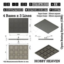 Load image into Gallery viewer, Square and Rectangle Movement Trays Adapters for Tabletop Games - ModelBricks