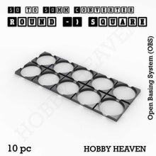 Load image into Gallery viewer, Round to Square Bases Shape and Size Converters 3d Print Full Range - ModelBricks