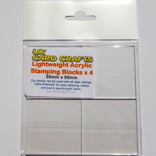 Load image into Gallery viewer, 50mm x 50mm Square Lightweight Acrylic Stamping Blocks x 4 Per Pack - ModelBricks