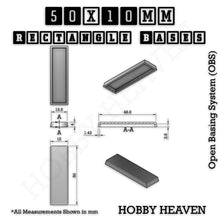 Load image into Gallery viewer, Rectangle Bases Range Sizes - 75x30mm to 125x40mm Medium Sizes 3d Print Full Range Tabletop Games - ModelBricks