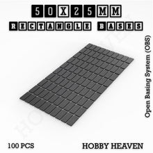 Load image into Gallery viewer, Rectangle Bases Range Sizes - 20x15mm to 75x25mm Small Sizes 3d Print Full Range Tabletop Games - ModelBricks
