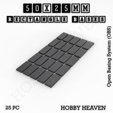 Load image into Gallery viewer, Rectangle Bases Range Sizes - 20x15mm to 75x25mm Small Sizes 3d Print Full Range Tabletop Games - ModelBricks