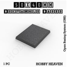 Load image into Gallery viewer, Rectangle Bases Range Sizes - 20x15mm to 75x25mm Small Sizes 3d Print Full Range Tabletop Games - ModelBricks