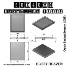 Load image into Gallery viewer, Rectangle Bases Range Sizes - 75x30mm to 125x40mm Medium Sizes 3d Print Full Range Tabletop Games - ModelBricks