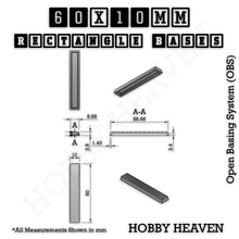 Load image into Gallery viewer, Rectangle Bases Range Sizes - 20x15mm to 75x25mm Small Sizes 3d Print Full Range Tabletop Games - ModelBricks