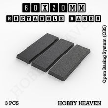 Load image into Gallery viewer, Rectangle Bases Range Sizes - 75x30mm to 125x40mm Medium Sizes 3d Print Full Range Tabletop Games - ModelBricks