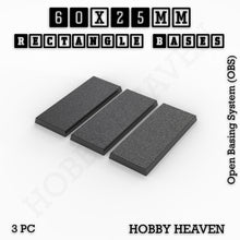 Load image into Gallery viewer, Rectangle Bases Range Sizes - 20x15mm to 75x25mm Small Sizes 3d Print Full Range Tabletop Games - ModelBricks