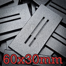 Load image into Gallery viewer, 60x30mm Rectangle Slotted Plastic Bases - ModelBricks
