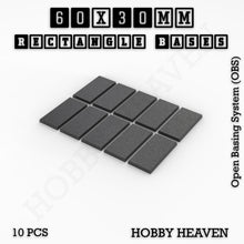 Load image into Gallery viewer, Rectangle Bases Range Sizes - 75x30mm to 125x40mm Medium Sizes 3d Print Full Range Tabletop Games - ModelBricks