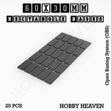 Load image into Gallery viewer, Rectangle Bases Range Sizes - 75x30mm to 125x40mm Medium Sizes 3d Print Full Range Tabletop Games - ModelBricks