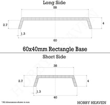 Load image into Gallery viewer, 60x40mm Rectangular Plain Plastic Bases - ModelBricks
