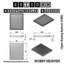 Load image into Gallery viewer, Rectangle Bases Range Sizes - 20x15mm to 75x25mm Small Sizes 3d Print Full Range Tabletop Games - ModelBricks