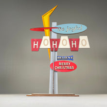 Load image into Gallery viewer, Retro Ho Ho Ho Sign - Handmade Ornament by Curious Rabbit ® - ModelBricks