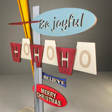 Load image into Gallery viewer, Retro Ho Ho Ho Sign - Handmade Ornament by Curious Rabbit ® - ModelBricks