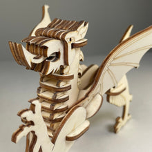 Load image into Gallery viewer, Welsh Dragon Puzzle Kit - Flatpack Model Kit By Curious Rabbit ® - ModelBricks