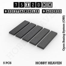 Load image into Gallery viewer, Rectangle Bases Range Sizes - 75x30mm to 125x40mm Medium Sizes 3d Print Full Range Tabletop Games - ModelBricks