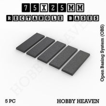 Load image into Gallery viewer, Rectangle Bases Range Sizes - 20x15mm to 75x25mm Small Sizes 3d Print Full Range Tabletop Games - ModelBricks