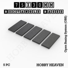 Load image into Gallery viewer, Rectangle Bases Range Sizes - 75x30mm to 125x40mm Medium Sizes 3d Print Full Range Tabletop Games - ModelBricks