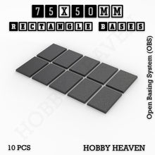 Load image into Gallery viewer, Rectangle Bases Range Sizes - 75x30mm to 125x40mm Medium Sizes 3d Print Full Range Tabletop Games - ModelBricks
