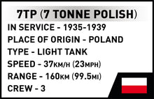 Load image into Gallery viewer, 7TP Light Tank brick model - COBI 2661 - 669 bricks