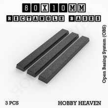 Load image into Gallery viewer, Rectangle Bases Range Sizes - 75x30mm to 125x40mm Medium Sizes 3d Print Full Range Tabletop Games - ModelBricks