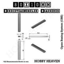 Load image into Gallery viewer, Rectangle Bases Range Sizes - 75x30mm to 125x40mm Medium Sizes 3d Print Full Range Tabletop Games - ModelBricks
