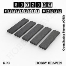 Load image into Gallery viewer, Rectangle Bases Range Sizes - 75x30mm to 125x40mm Medium Sizes 3d Print Full Range Tabletop Games - ModelBricks