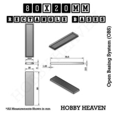 Load image into Gallery viewer, Rectangle Bases Range Sizes - 75x30mm to 125x40mm Medium Sizes 3d Print Full Range Tabletop Games - ModelBricks