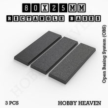 Load image into Gallery viewer, Rectangle Bases Range Sizes - 75x30mm to 125x40mm Medium Sizes 3d Print Full Range Tabletop Games - ModelBricks