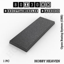 Load image into Gallery viewer, Rectangle Bases Range Sizes - 75x30mm to 125x40mm Medium Sizes 3d Print Full Range Tabletop Games - ModelBricks