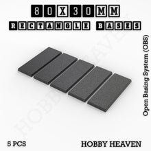 Load image into Gallery viewer, Rectangle Bases Range Sizes - 75x30mm to 125x40mm Medium Sizes 3d Print Full Range Tabletop Games - ModelBricks