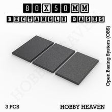 Load image into Gallery viewer, Rectangle Bases Range Sizes - 75x30mm to 125x40mm Medium Sizes 3d Print Full Range Tabletop Games - ModelBricks