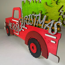 Load image into Gallery viewer, Merry Christmas Truck Tree Sign - Handmade Ornament by Curious Rabbit ® - ModelBricks