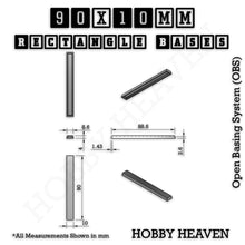 Load image into Gallery viewer, Rectangle Bases Range Sizes - 75x30mm to 125x40mm Medium Sizes 3d Print Full Range Tabletop Games - ModelBricks