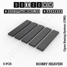 Load image into Gallery viewer, Rectangle Bases Range Sizes - 75x30mm to 125x40mm Medium Sizes 3d Print Full Range Tabletop Games - ModelBricks