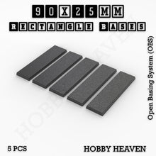 Load image into Gallery viewer, Rectangle Bases Range Sizes - 75x30mm to 125x40mm Medium Sizes 3d Print Full Range Tabletop Games - ModelBricks