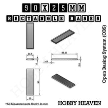 Load image into Gallery viewer, Rectangle Bases Range Sizes - 75x30mm to 125x40mm Medium Sizes 3d Print Full Range Tabletop Games - ModelBricks