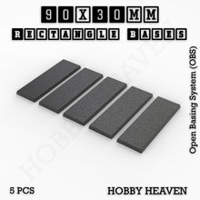 Load image into Gallery viewer, Rectangle Bases Range Sizes - 75x30mm to 125x40mm Medium Sizes 3d Print Full Range Tabletop Games - ModelBricks