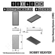 Load image into Gallery viewer, Rectangle Bases Range Sizes - 75x30mm to 125x40mm Medium Sizes 3d Print Full Range Tabletop Games - ModelBricks