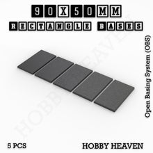 Load image into Gallery viewer, Rectangle Bases Range Sizes - 75x30mm to 125x40mm Medium Sizes 3d Print Full Range Tabletop Games - ModelBricks