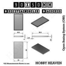 Load image into Gallery viewer, Rectangle Bases Range Sizes - 75x30mm to 125x40mm Medium Sizes 3d Print Full Range Tabletop Games - ModelBricks