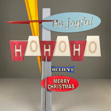 Load image into Gallery viewer, Retro Ho Ho Ho Sign - Handmade Ornament by Curious Rabbit ® - ModelBricks